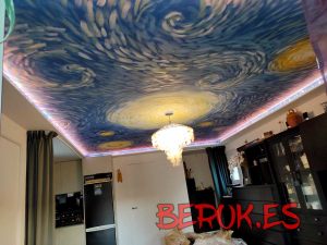 Graffiti Techo Van Gogh Comedor 300x100000